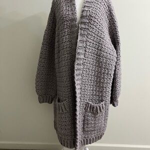 Hand Crafted Textured Lavender Cardigan